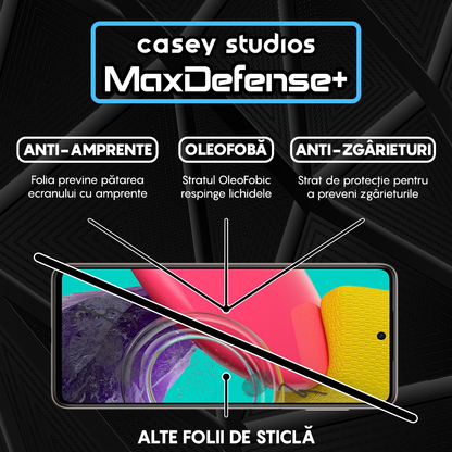 Folie Sticla MaxDefense+ - Samsung Galaxy M53 - Negru