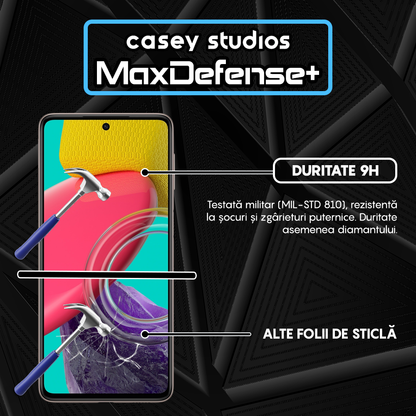 Folie Sticla MaxDefense+ - Samsung Galaxy M53 - Negru