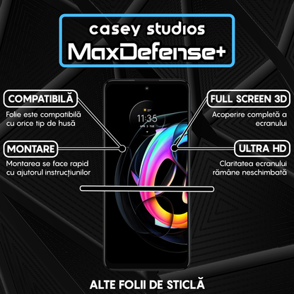 Folie Sticla MaxDefense+ - Motorola Edge 20 Lite - Negru