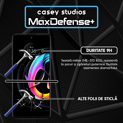 Folie Sticla MaxDefense+ - Motorola Edge 20 Lite - Negru
