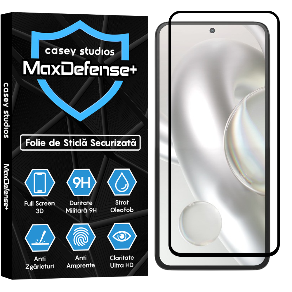 Folie Sticla MaxDefense+ - Motorola Edge 30 Neo - Negru