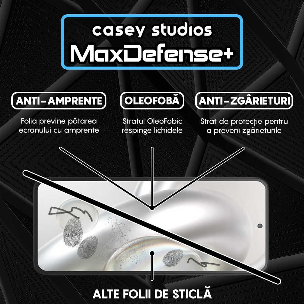 Folie Sticla MaxDefense+ - Motorola Edge 30 Neo - Negru