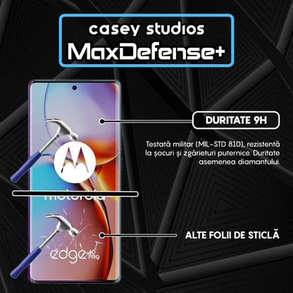 Folie Sticla MaxDefense+ - Motorola Edge 40 Pro - Negru