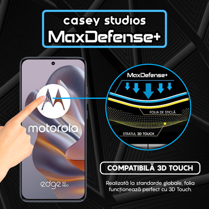 Folie Sticla MaxDefense+ - Motorola Edge 50 Neo - Negru