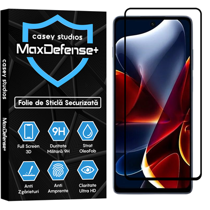 Folie Sticla MaxDefense+ - Motorola Edge S30 - Negru