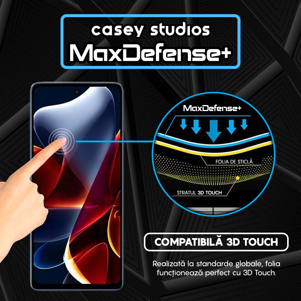 Folie Sticla MaxDefense+ - Motorola Edge S30 - Negru