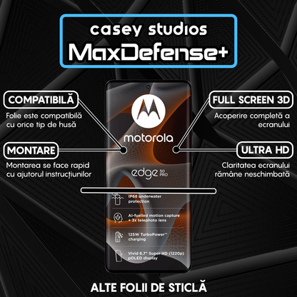 Folie Sticla MaxDefense+ - Motorola Edge 50 Pro - Negru