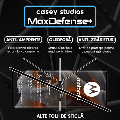 Folie Sticla MaxDefense+ - Motorola Edge 50 Pro - Negru