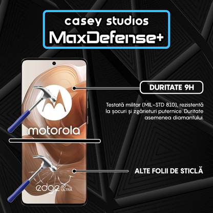 Folie Sticla MaxDefense+ - Motorola Edge 50 Ultra - Negru
