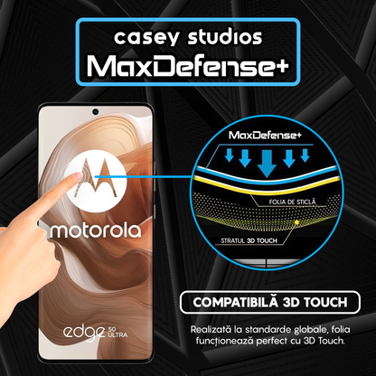 Folie Sticla MaxDefense+ - Motorola Edge 50 Ultra - Negru
