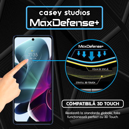 Folie Sticla MaxDefense+ - Motorola Moto G200 5G - Negru