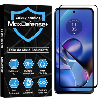 Folie Sticla MaxDefense+ - Motorola Moto G64 - Negru