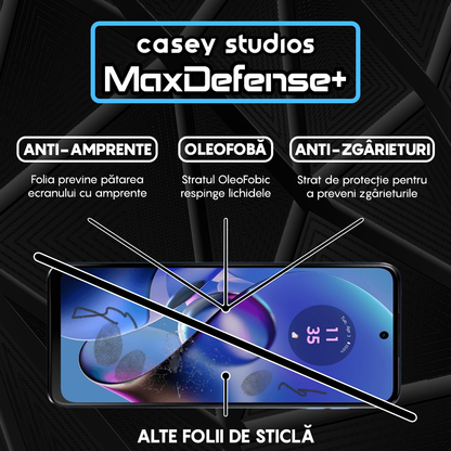 Folie Sticla MaxDefense+ - Motorola Moto G64 - Negru