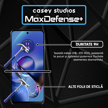Folie Sticla MaxDefense+ - Motorola Moto G64 - Negru