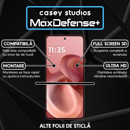 Folie Sticla MaxDefense+ - Motorola Moto G86 5G - Negru