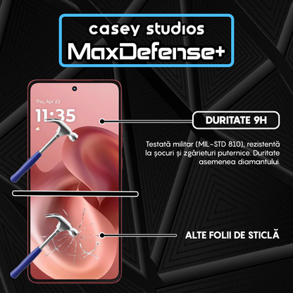 Folie Sticla MaxDefense+ - Motorola Moto G86 5G - Negru