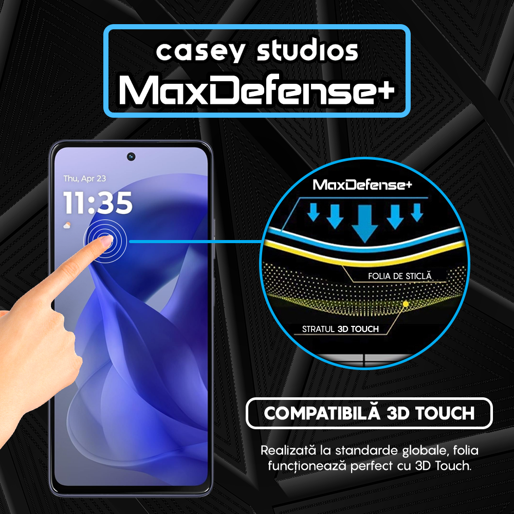 Folie Sticla MaxDefense+ - Motorola Moto G Power (2025) - Negru