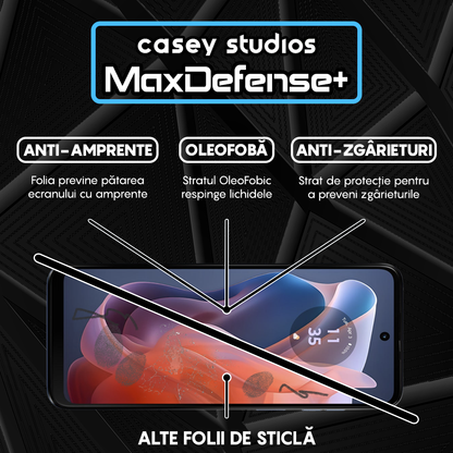 Folie Sticla MaxDefense+ - Motorola Moto G Play 2024 - Negru