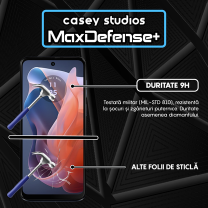 Folie Sticla MaxDefense+ - Motorola Moto G Play 2024 - Negru