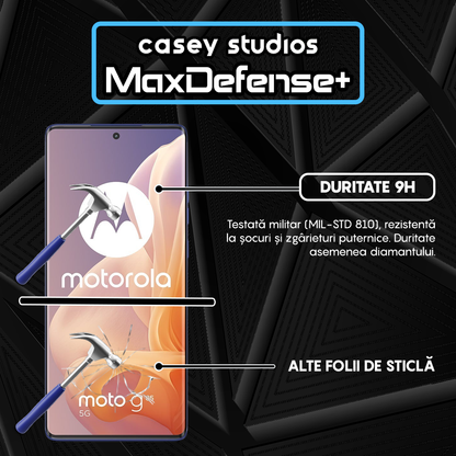 Folie Sticla MaxDefense+ - Motorola Moto G85 - Negru