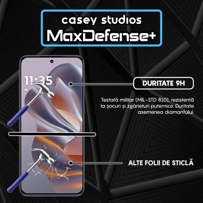 Folie Sticla MaxDefense+ - Motorola Moto S50 - Negru