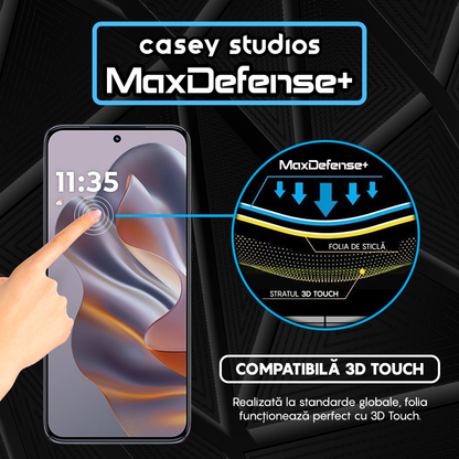 Folie Sticla MaxDefense+ - Motorola Moto S50 - Negru