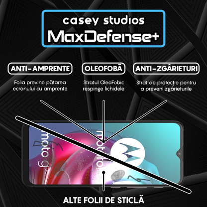 Folie Sticla MaxDefense+ - Motorola Moto E7 Plus/Moto G10/Moto G20/Moto G30/Moto G9 Play - Negru
