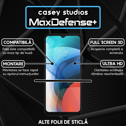 Folie Sticla MaxDefense+ - Motorola Moto E7 Power/Moto E7i Power - Negru