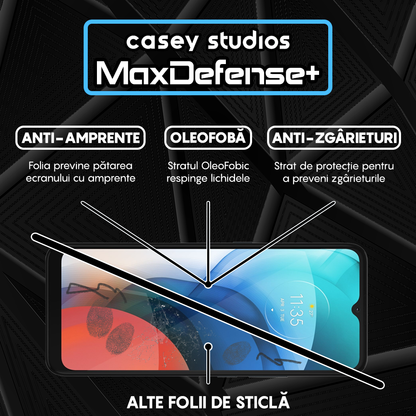 Folie Sticla MaxDefense+ - Motorola Moto E7 Power/Moto E7i Power - Negru