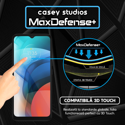 Folie Sticla MaxDefense+ - Motorola Moto E7 Power/Moto E7i Power - Negru