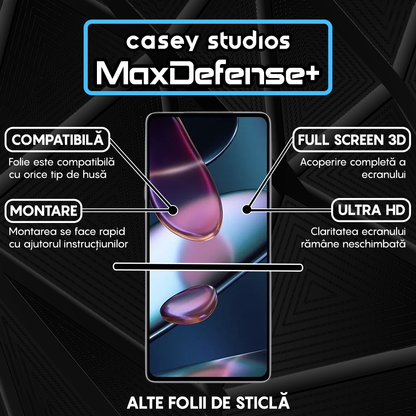 Folie Sticla MaxDefense+ - Motorola Moto Edge X30 - Negru