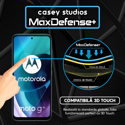 Folie Sticla MaxDefense+ - Motorola Moto G31/Moto G41/Moto G62 5G/Moto G71 5G - Negru