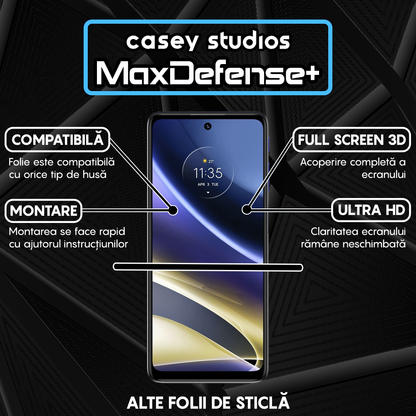 Folie Sticla MaxDefense+ - Motorola Moto G51 5G - Negru
