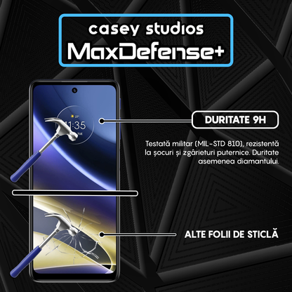 Folie Sticla MaxDefense+ - Motorola Moto G51 5G - Negru