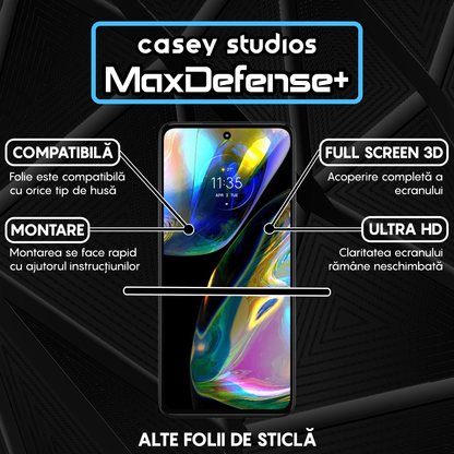 Folie Sticla MaxDefense+ - Motorola Moto G52/Moto G82 5G - Negru