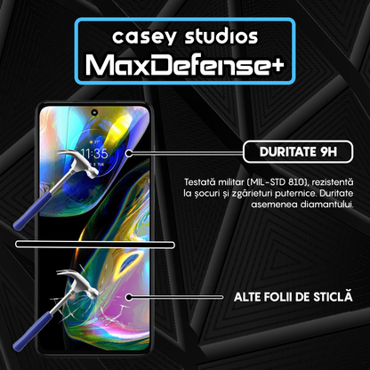 Folie Sticla MaxDefense+ - Motorola Moto G52/Moto G82 5G - Negru