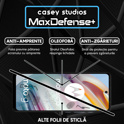 Folie Sticla MaxDefense+ - Motorola Moto G60/Moto G60S - Negru