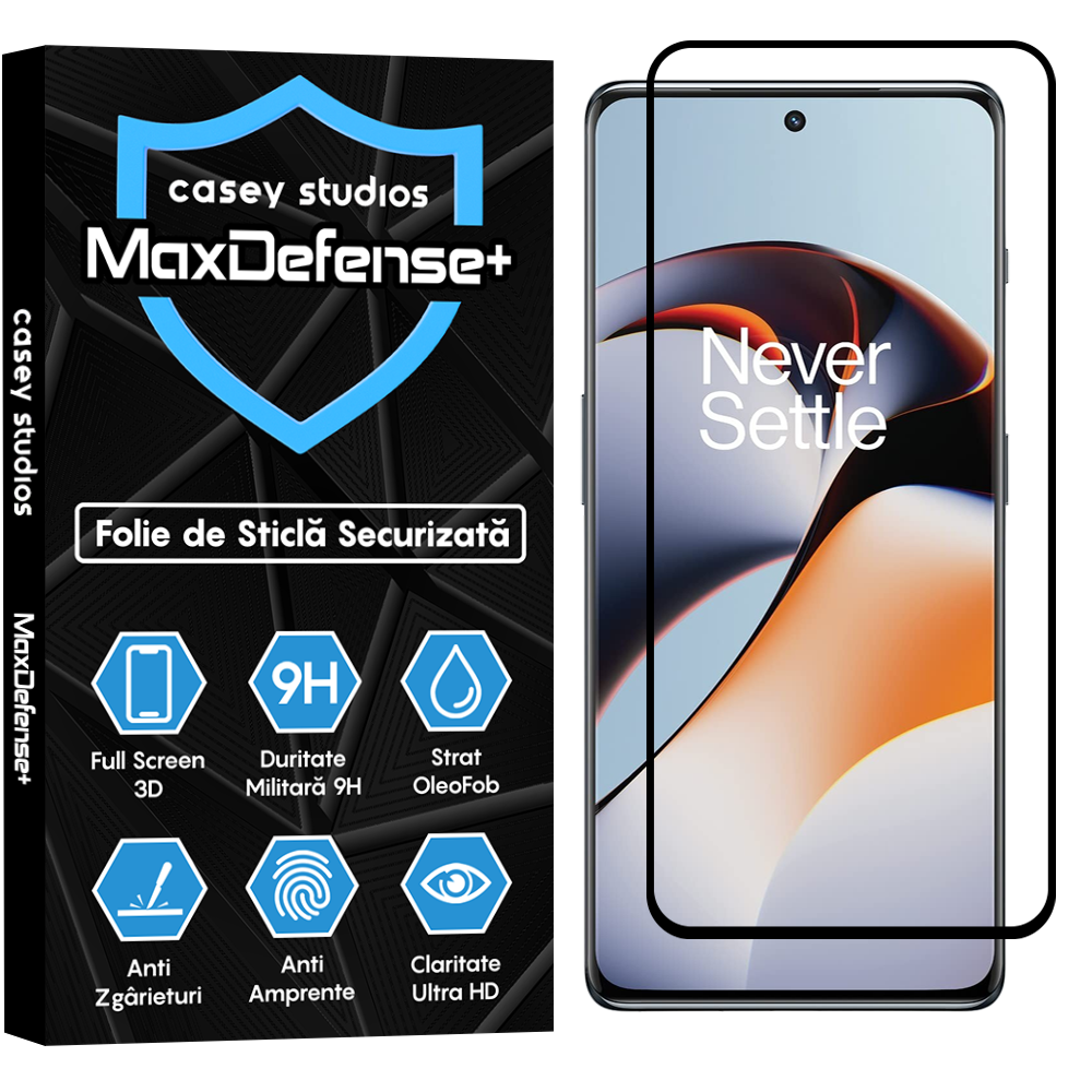 Folie Sticla MaxDefense+ - OnePlus 11R - Negru