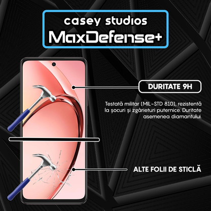 Folie Sticla MaxDefense+ - Oppo A60 - Negru