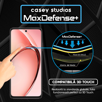 Folie Sticla MaxDefense+ - Oppo A60 - Negru