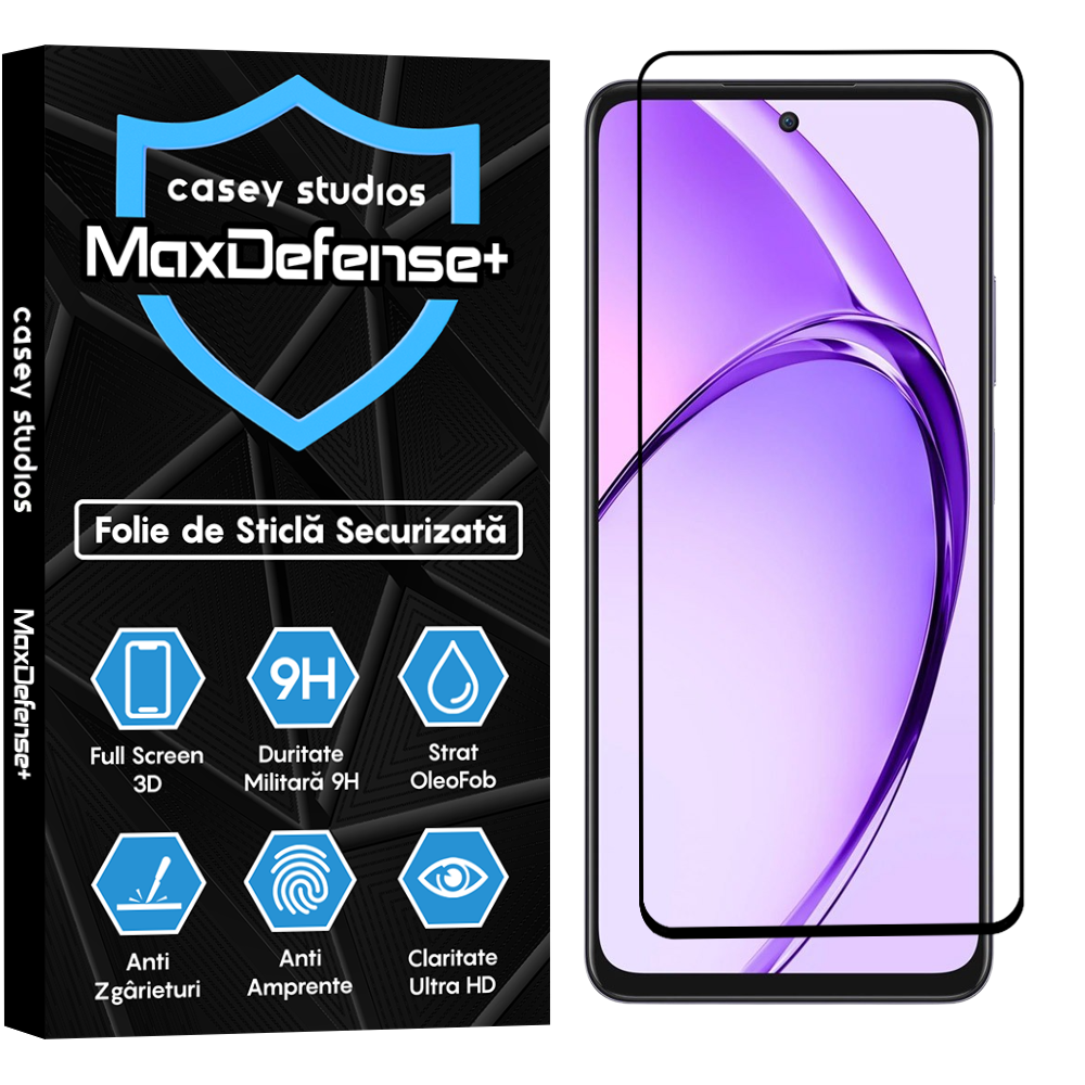 Folie Sticla MaxDefense+ - Oppo A80 - Negru