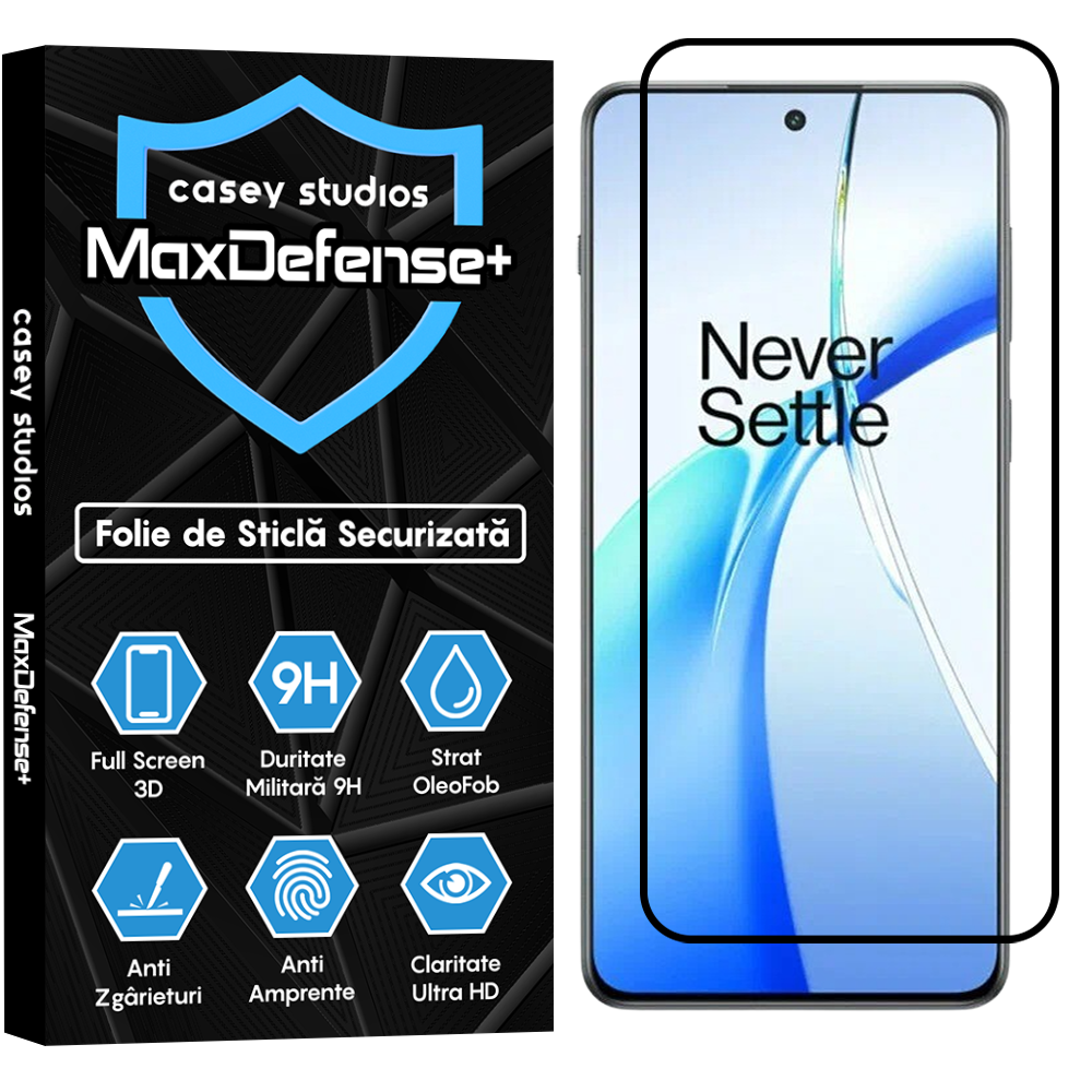 Folie Sticla MaxDefense+ - OnePlus Ace 2 - Negru