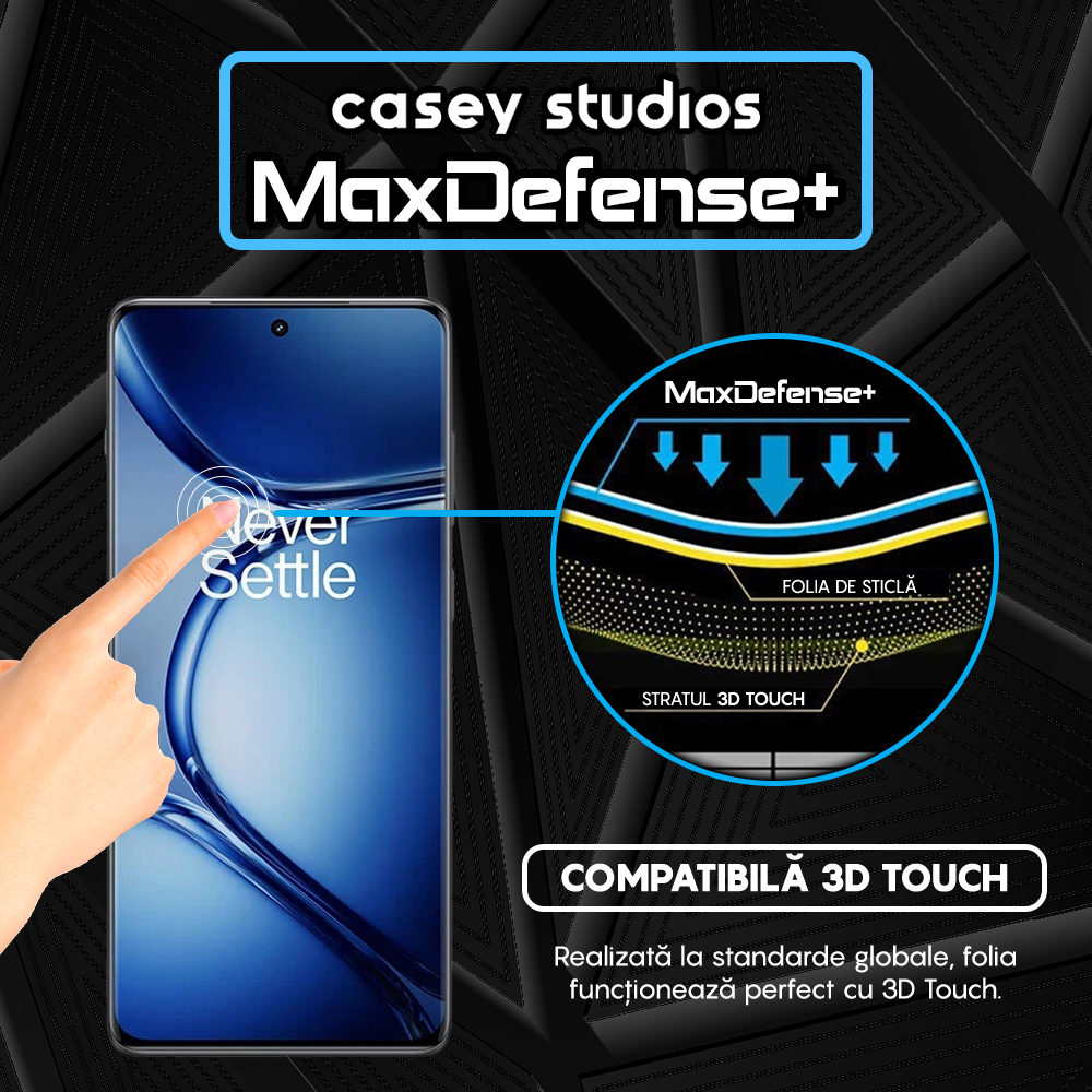 Folie Sticla MaxDefense+ - OnePlus Ace 2 Pro - Negru
