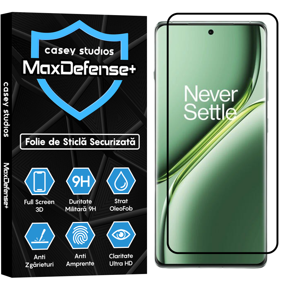 Folie Sticla MaxDefense+ - OnePlus Ace 3 Pro - Negru