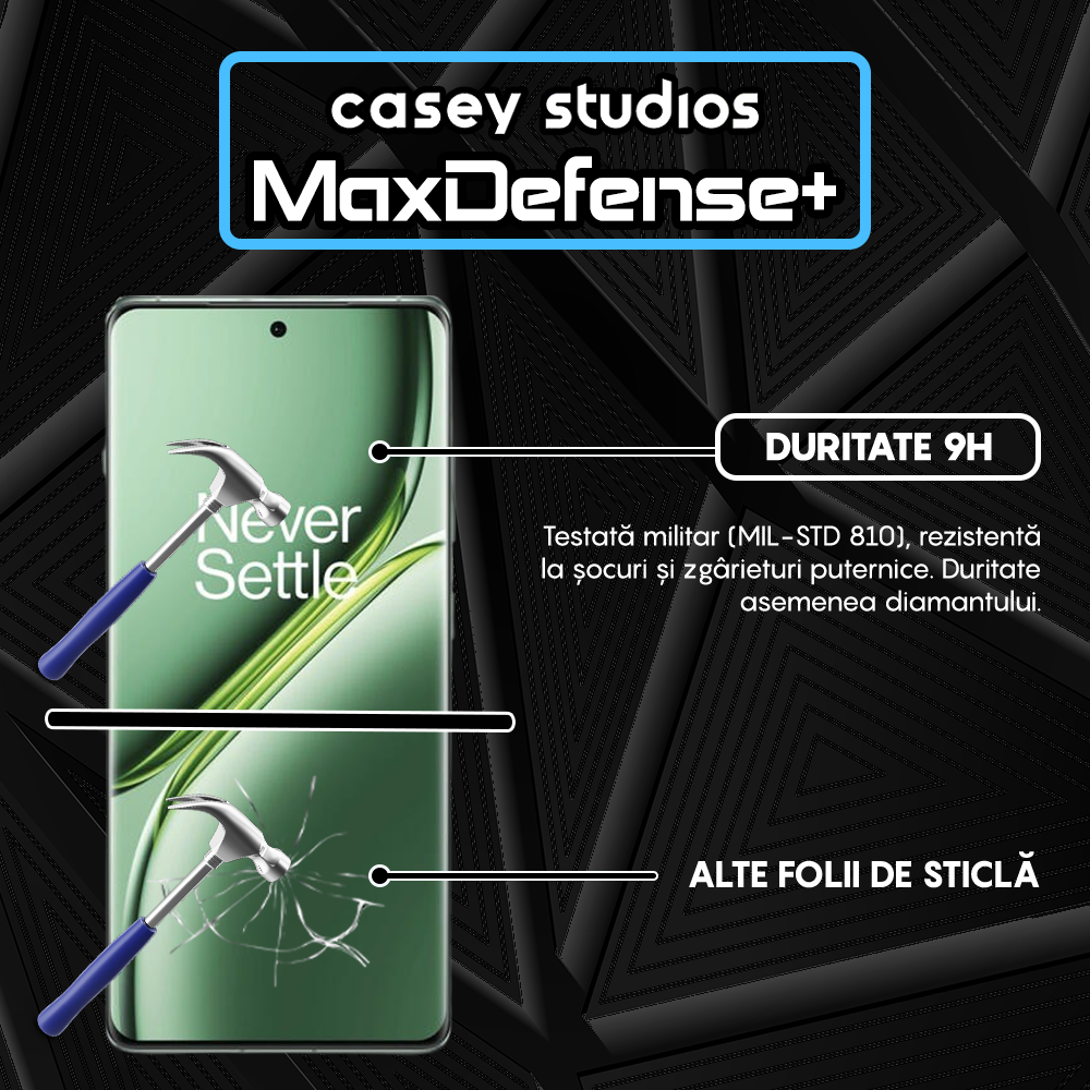 Folie Sticla MaxDefense+ - OnePlus Ace 3 Pro - Negru