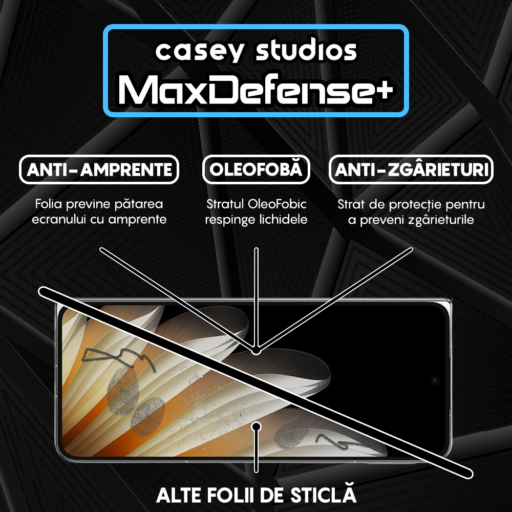 Folie Sticla MaxDefense+ - Oppo Find N5 - Negru