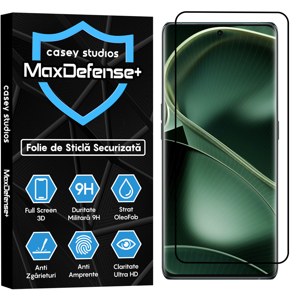 Folie Sticla MaxDefense+ - Oppo Find X6 - Negru