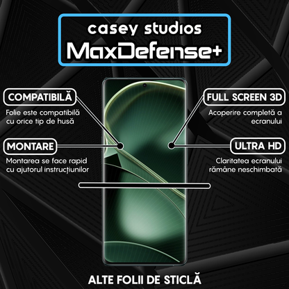 Folie Sticla MaxDefense+ - Oppo Find X6 - Negru