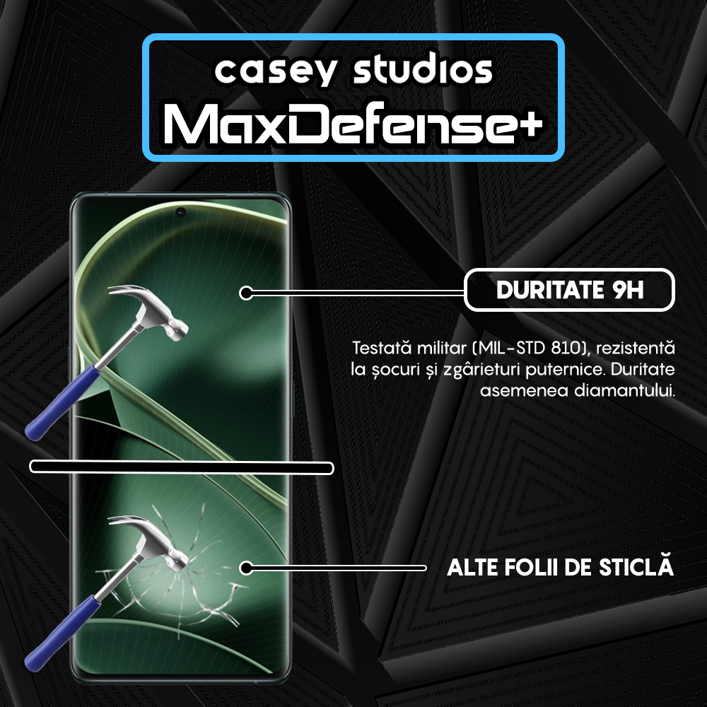 Folie Sticla MaxDefense+ - Oppo Find X6 - Negru