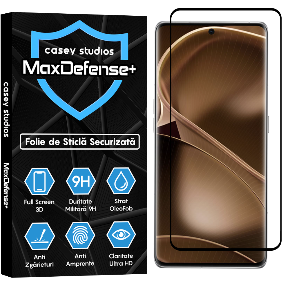 Folie Sticla MaxDefense+ - Oppo Find X6 Pro - Negru